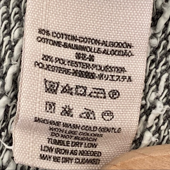 Free People In the Loop Waterfall Front, French Terry Grey Jacket w Zipper Cuffs - Picture 11 of 15